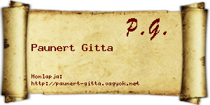 Paunert Gitta névjegykártya